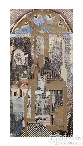 陈彧君《亚洲地图NO.14-1500319》 240×120cm 纸本综合技法 2014-2015