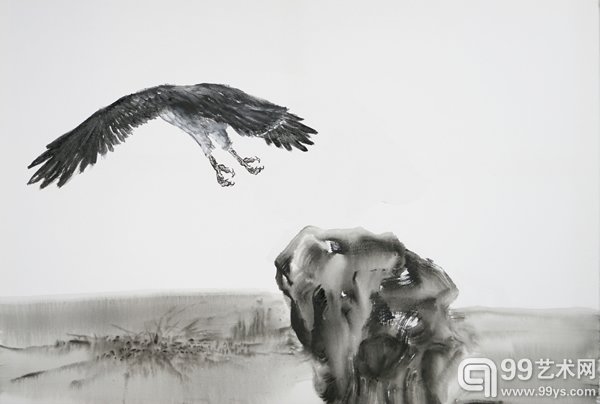 邱黯雄《新山海经1》(片段) 比例41,画面像素1920×480,影片长度30’15”动画,三频录像装置,黑白,有声 2006—2008