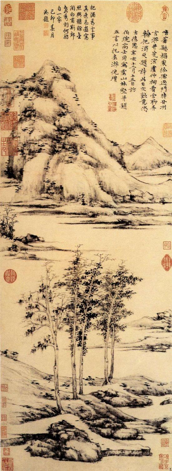 倪瓒《虞山林壑图》，美国纽约大都会美术馆藏