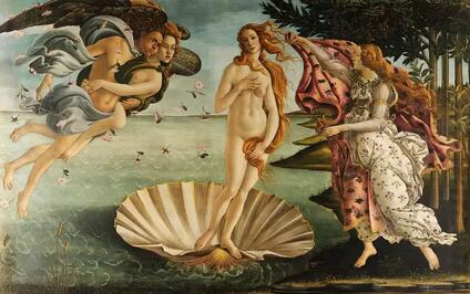 《维纳斯的诞生》（Birth of Venus, 1483-85） 波提切利绘