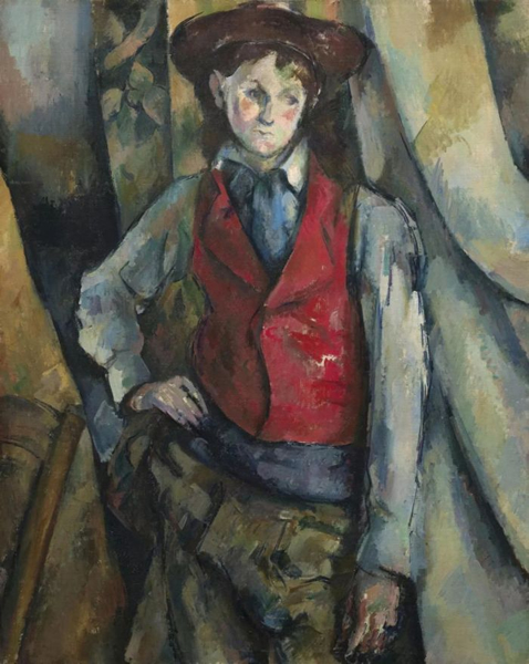 Boy in a Red Waistcoat by Paul Cézanne 1888-90