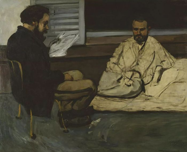 Paul Alexis Reading a Manu to Emile Zola by Paul Cézanne 1869-70