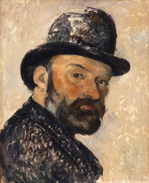 Self Portrait with Bowler Hat by Paul Cézanne 1885-6