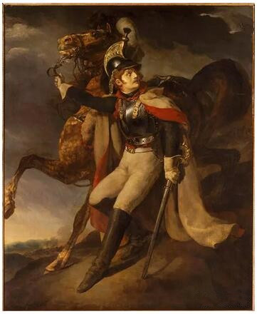 《受伤的重骑兵离开战火》（Cuirassier blessé quittant le feu）