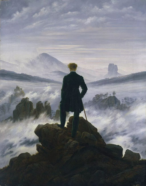 Caspar David Friedrich 雾海上的旅人 约1818年