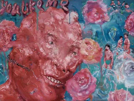 刘炜 《泳客》1994年 布面油画 150×200cm