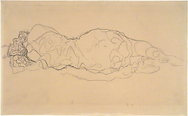  从背后看到的卧女（1916-17），克里姆特