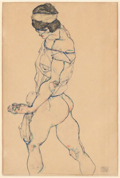  从背后看到的卧女（1916-17），克里姆特