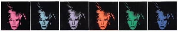 安迪・沃霍尔《六幅自画像》压克力 丝网印墨 画布（六联作）1986年作