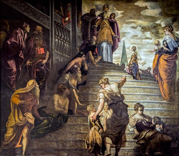 Tintoretto, Presentation at the temple of the Virgin, 《寺庙中的圣处女》, 1552-1553
