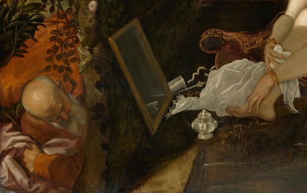 Tintoretto, Susanna and the Elders (detail), 《苏珊娜与长老》（局部）, 1555-1556
