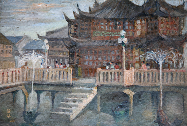 周碧初 豫园 26×38cm 布面油画