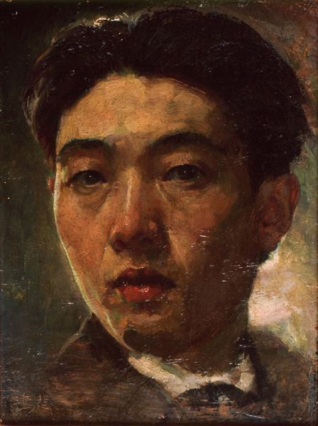 徐悲鸿 自画像（小幅）1924 23x17 布面油画 徐悲鸿纪念馆藏