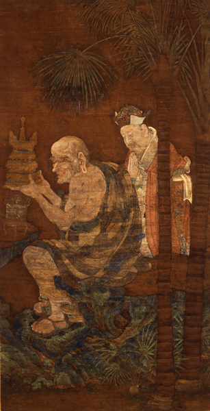 罗汉 佚名 绢本设色 134x68cm 北宋 徐悲鸿纪念馆藏