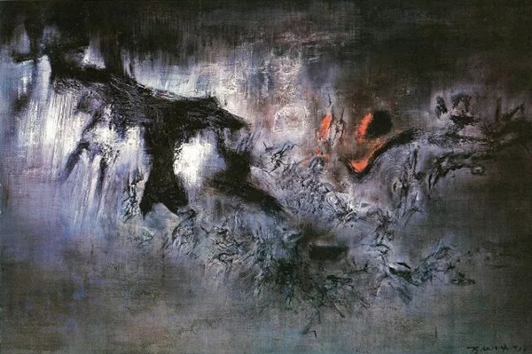 赵无极《风》1957年作130 x 195 cm.美国纽约所罗门·古根海姆美术馆藏