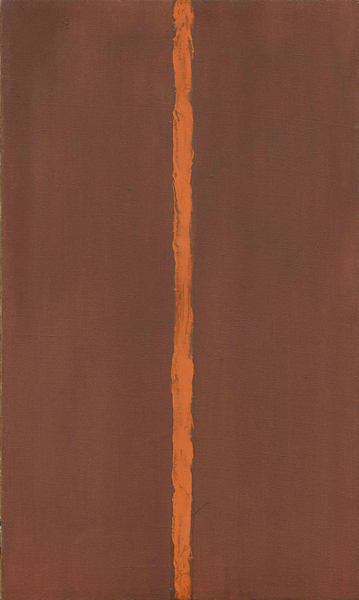 巴尼特·纽曼《太一 Ⅰ(Onement Ⅰ)》布面油画，69.2×41.2cm，1948