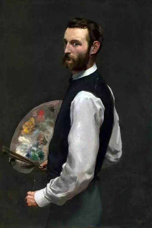 巴齐耶《自画像》，布面油画，108.9×71.1cm，1865-1866年