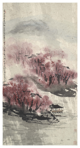屋边昨夜春风起 江南山色生春水 2013年 143.5×74.5cm