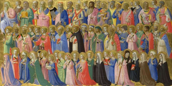 Fra Angelico,The Forerunners of Christ with Saints and Martyrs: Inner Right Predella Panel, 1423-4. Image via The National Gallery, London.