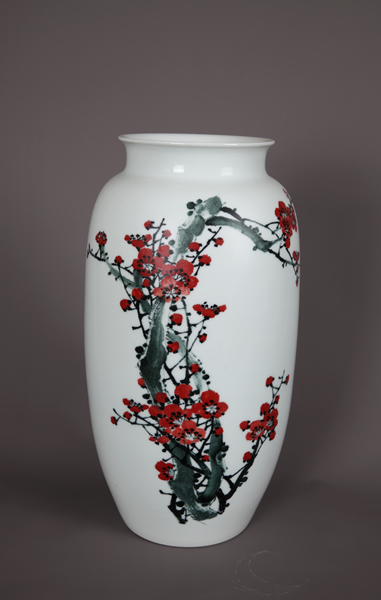 吴能 高温釉中彩“一花香十里（梅花）”瓷板