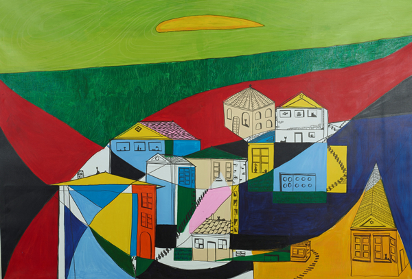 张郎郎 《猫街静逸》  布面油画 300x205cm 2017年