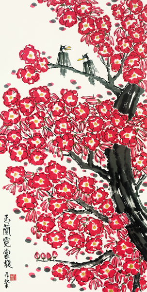 周天黎《玉兰霓裳》170cm x 69cm  2015年