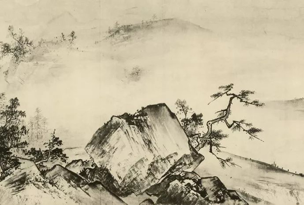 夏圭 南宋 溪山清远图（局部1）纸本长卷·墨色·46.5cm×889.1cm 故宫旧藏 台北故宫博物院现藏 