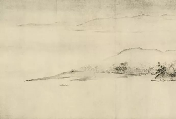 夏圭 南宋 溪山清远图（局部2）纸本长卷·墨色·46.5cm×889.1cm 故宫旧藏 台北故宫博物院现藏 