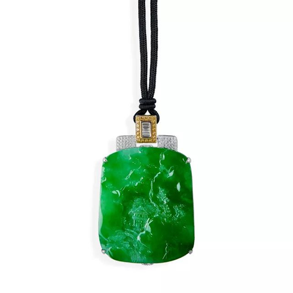 Jadeite and Diamond Pendant
