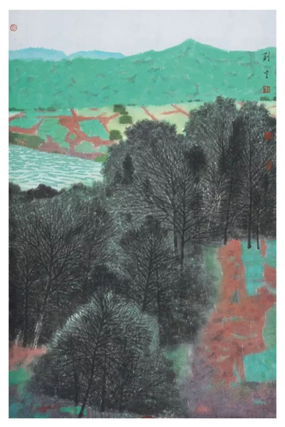 艾米李画廊参展作品 刘云 春水树弄影 之十一纸本设色  96×60cm 2017