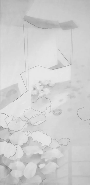EGG画廊参展作品 沈勤, 园之三, 纸本水墨, 138×68cm, 2013
