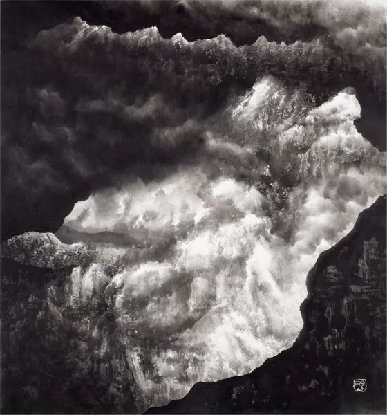 姬子 38混元系列之四， 90×96cm，纸本水墨，2010