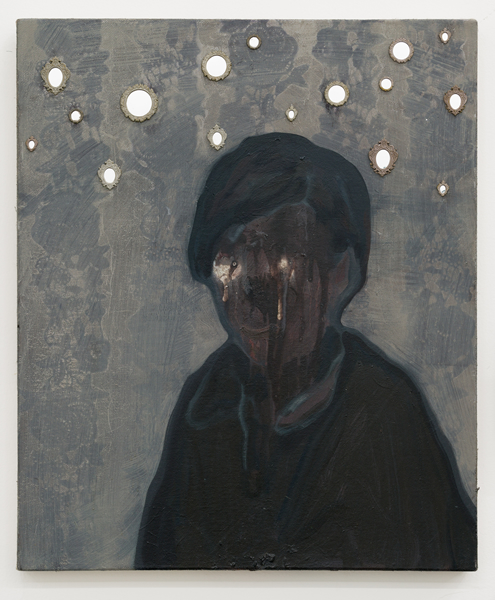 林山，《肖像: 微笑的莉丝》，布上油画，60×50厘米，2018年。图片来源：香格纳画廊