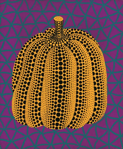草间弥生《午夜南瓜》压克力  45.5×38cm  1989年
