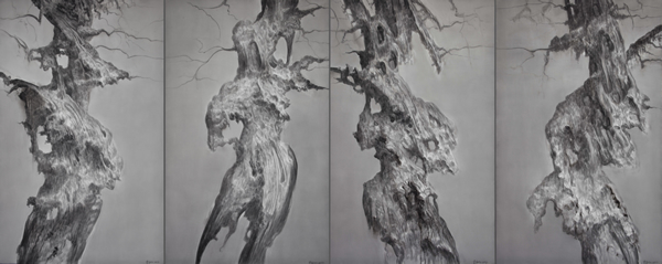 古树系列 22号 2016   布面油画 160cm x 100cm x 4  No.22_2016 