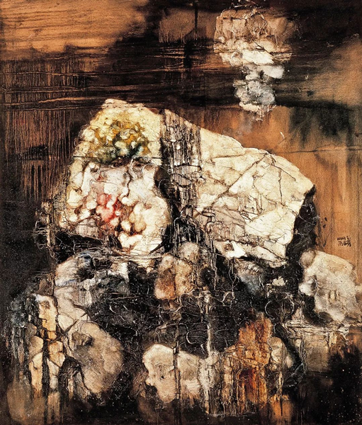 周春芽 山石图