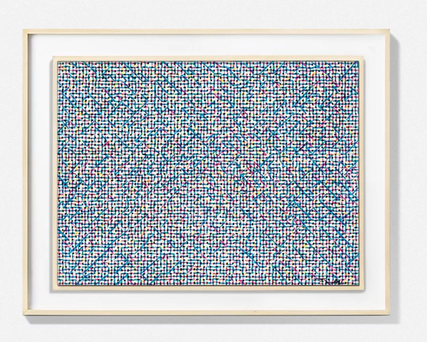 Lot.670 丁乙《十示91-11》 1991年 布面综合材料 85x114.5cm.