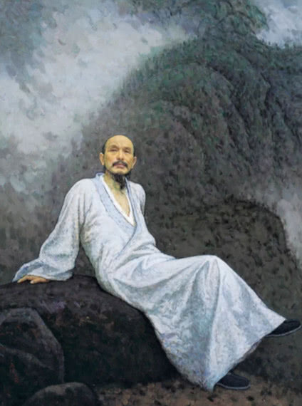 靳尚谊 《画僧髡残》1999 年 布面 油画 150.5×114 cm