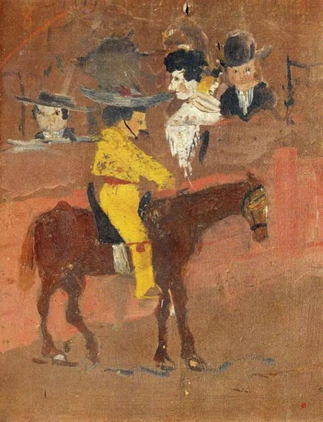 巴勃罗·毕加索，《骑马斗牛士》，1890。图片来自维基艺术