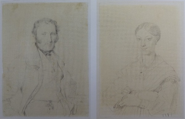 （左）J-A-D·安格尔（1780-1867） 《J.F. 吉里贝尔肖像素描》，1829 年，蒙托邦，安格尔博物馆。