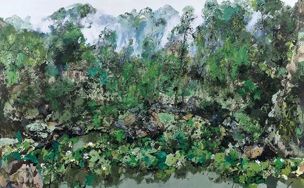 洪凌 《夏荷》 2003 年作 香港保利 2016 年秋拍 Lot 182 成交价：HKD 2,124,000