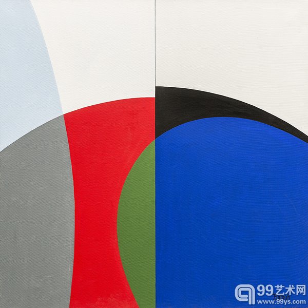 摩肩接踵_鲍娄格 拉斯洛_1995年_丙烯画,布面_70x70cm