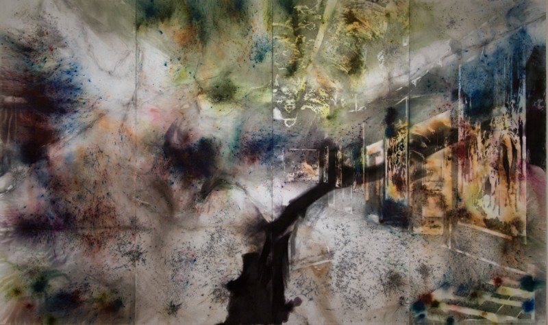 蔡国强，《万国大厅...》，2017，360 x 600 cm，蔡工作室提供。