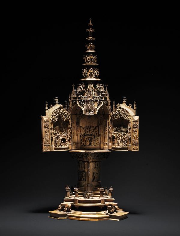 《微缩三联画木雕（Boxwood Miniature Triptych）》，16世纪早期，荷兰