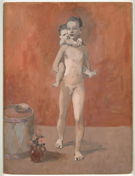 巴勃罗·毕加索，《兄弟俩》，戈索尔，1906夏，纸板水彩，80 x 59 cm。国立巴黎毕加索美术馆。