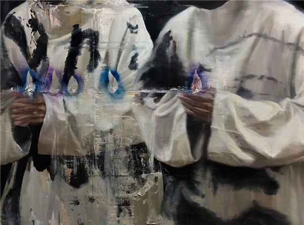 邵丰田  Creating and Suffering-2  90×120cm  布面油画、喷漆  2017