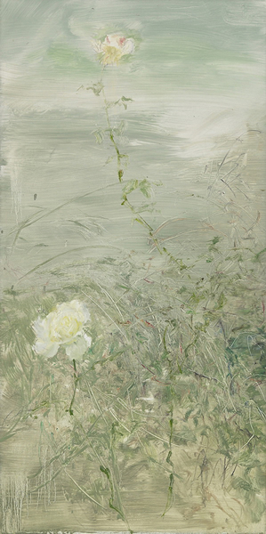 何多苓，《杂花写生No.3-22》，布面油画，100x50cm，2013