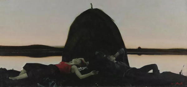 安德烈•梅尔尼科夫（俄罗斯） 静 66×140cm 布面油彩 1987年