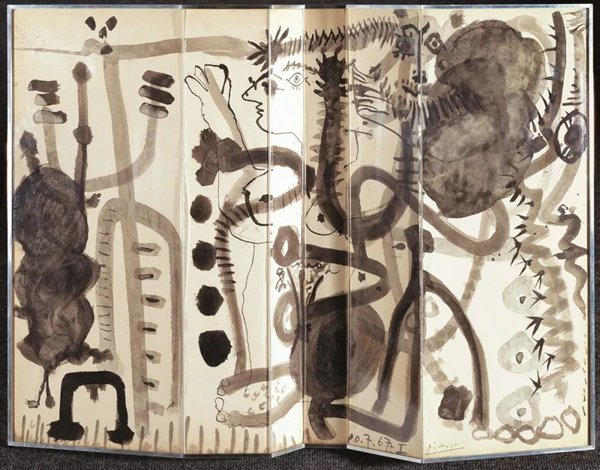 巴勃罗·毕加索（西班牙） 人物形象 52.8×74.5cm 纸本水性颜料 1967