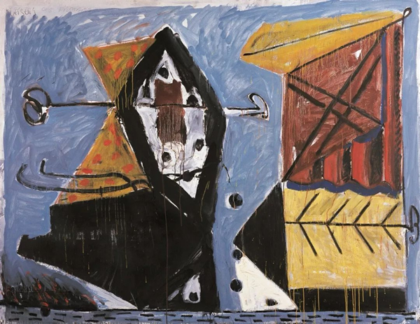 马尔库斯·吕佩尔茨（德国） 静物画：渔夫之死 190cm×245cm 布面油彩 1977-1978